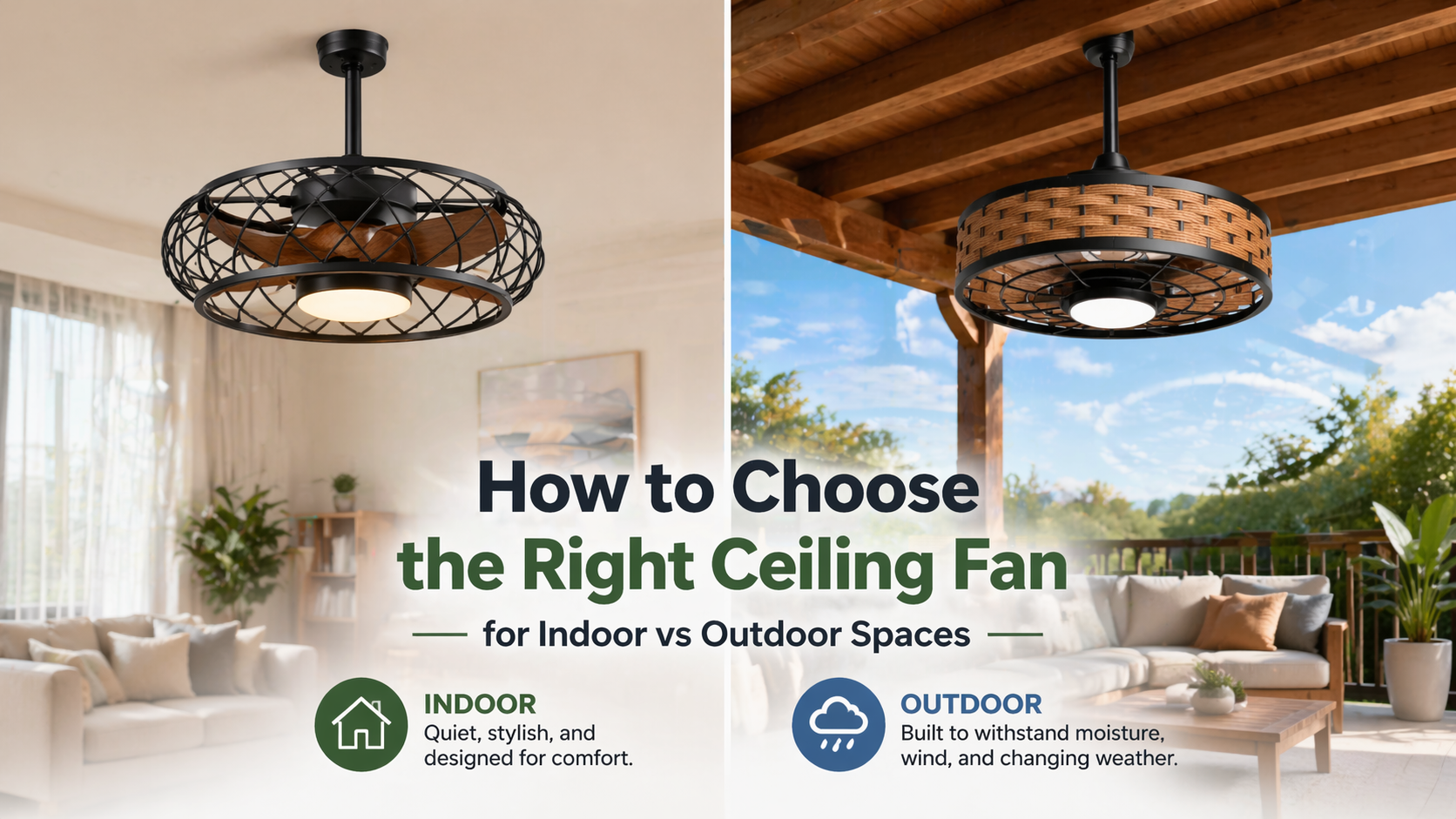 How to Choose the Right Ceiling Fan for Indoor vs Outdoor Spaces