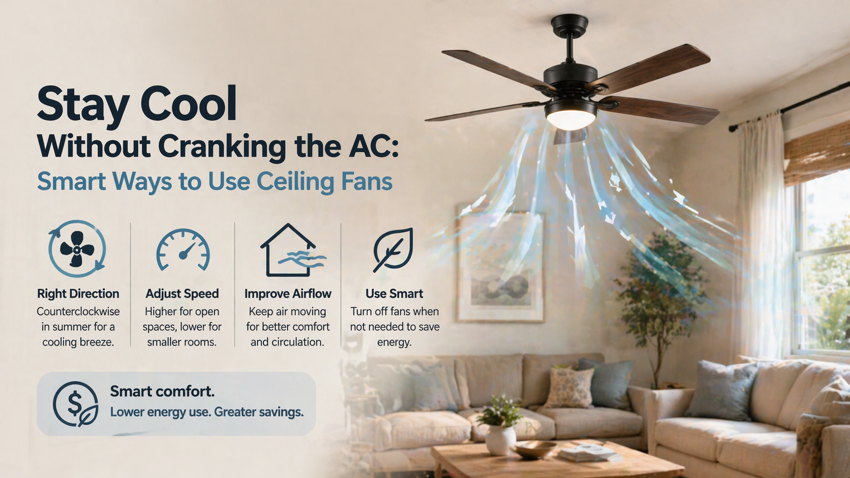 Stay Cool Without Cranking the AC: Smart Ways to Use Ceiling Fans