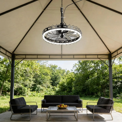 20 Inch Outdoor Ceiling Fan with Light IP65 Plug In 3CCT Dimmable 6 Speed Patio Pergola beanhugged